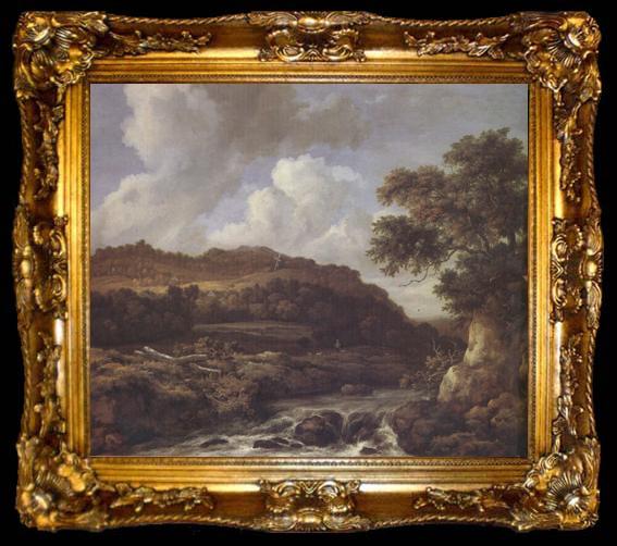 framed  Jacob van Ruisdael A Mountainous Wooded Landscape with a Torrent (nn03), ta009-2